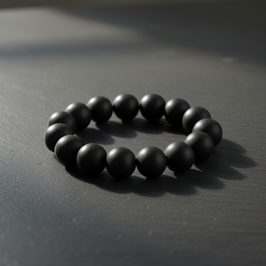 Dai Binh Vintage Buddhist Style Black Agarwood <b>Beaded</b> <b>Bracelet</b> Unisex Vietnam 18mm Size - Product Image 1