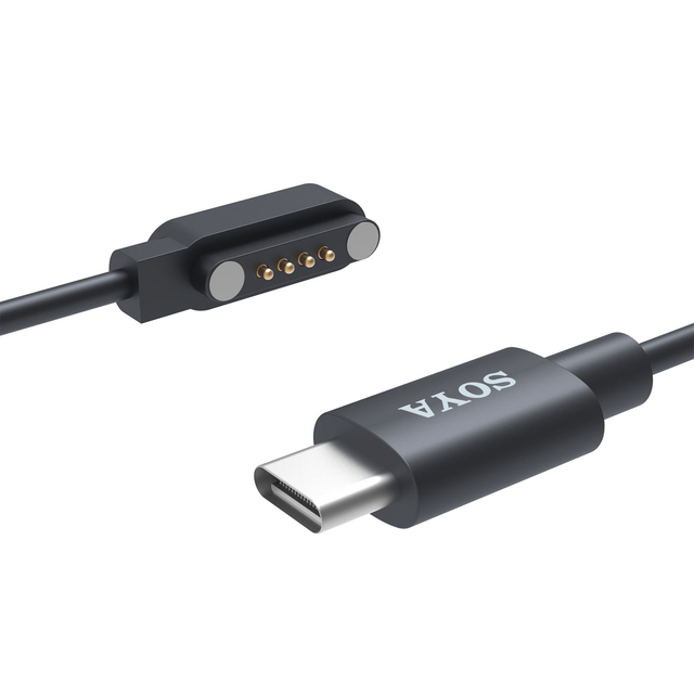 SOYA 4pin Type-C PVC Magnetic Charging Cable with Adsorption Magnet for Headphones-High Speed Charge Private Mold