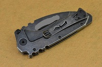 Couteau de poche tactique de survie Premium Medfo Outdoor Camping EDC multifonction, lame en acier inoxydable Stonewash, manche noir
