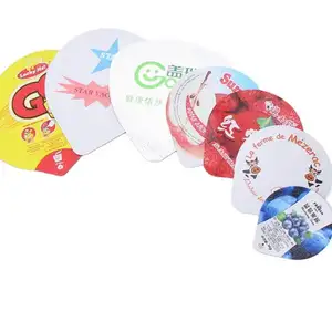 Hot sale colorful Food grade heat seal die cut Plastic coated round shape aluminum foil Lidding For Yogurt Cup
