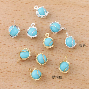 Accessoires de Connexion en Laiton pour Bracelet, Sac de Perles en Plastique 6mm Bleu Lac (08352) - Product Image 1