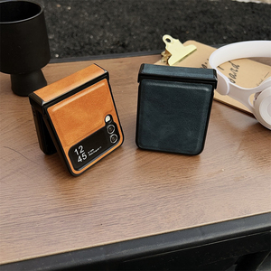 Ốp điện thoại da PU cao cấp, cảm giác thoải mái khi cầm, dành cho Samsung Galaxy Z Flip 7 6 5 4 3, bảo vệ toàn diện, chống sốc, bảo vệ bản lề - Product Image 2