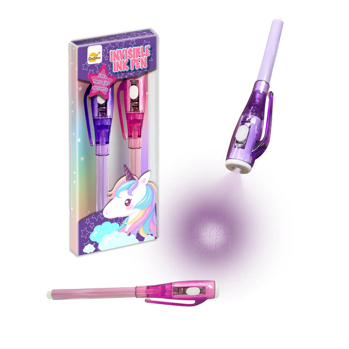 Новый дизайн, светодиодные ручки, ручка с секретным сообщением, модная Невидимая ручка с УФ-светом, сувениры для детей