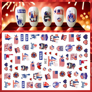 Holiday Nail Decoration Self-Adhesive Decals 4th of July American <strong>Flag</strong> Nail Art Sticker Independence Day Nail Sticker - Product Image 5