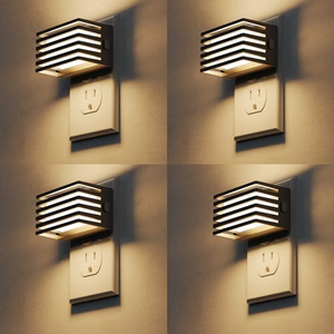 Veilleuses 1W style clôture, veilleuse carrée à brancher, éclairage LED décoratif blanc doux 1W pour chambre et couloir - Product Image 1