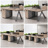 Ensemble de chaises de bureau et poste de travail modulaire moderne et écologique en MDF pour 2/4 personnes, design créatif et sain, pour 6 personnes