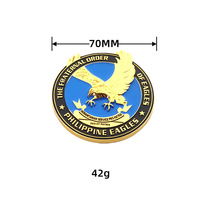 Emblème d'aigle philippin en métal 3D, or, argent, noir, universel, pour coffre arrière de voiture, carrosserie modifiée, luxe, autocollant 3M imperméable