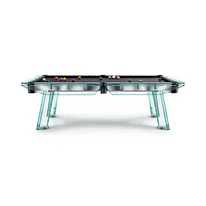 Incredible billiards and ping-pong luxury modern tables made from glass