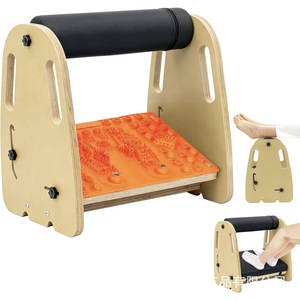 Reposapiés de Madera Zhonglong, Altura Ajustable, Cojín de Masaje, Estirador de Pantorrillas, Naranja - Product Image 1