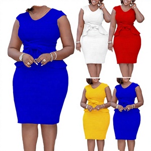 Robe d'été décontractée unie D363 à taille naturelle, manches courtes, col en V, style portefeuille, pour femmes élégantes, idéale pour le bureau - Product Image 2