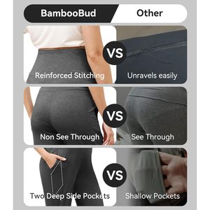 Pantalon de jogging de maternité BambooBud taille haute, en viscose de bambou douce, avec poches, décontracté, pour la grossesse, du S au XXL - Product Image 6