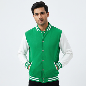 Blouson universitaire en laine pour homme avec logo personnalisé, broderie chenille, logo d'école universitaire, en cuir et melton contrastant, style bomber décontracté avec patchs - Product Image 1