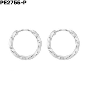 Amy Amy <b>Hoop</b> Earrings <b>Silver</b> Plated 2.5*18mm For Women Classic Style Jewelry Gift - Product Image 1