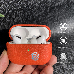 DL logo personnalisé PU cuir batterie charge sans fil écouteur housse de protection pour <span class=keywords><strong>AirPods</strong></span> pro pour iPhone PU galet grain - Product Image 3