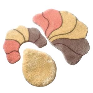 Conjunto de alfombrilla de baño con forma de jacquard de microfibra, estera antideslizante para inodoro, 3 uds. - Product Image 1