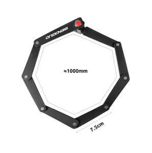 Accesorio de ciclismo para <span class=keywords><strong>bicicleta</strong></span> de carretera, candado de <span class=keywords><strong>cadena</strong></span> plegable portátil para <span class=keywords><strong>bicicleta</strong></span>, antirrobo, sin llave. - Product Image 3