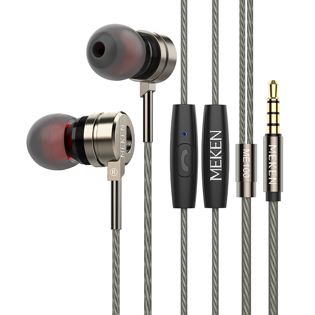 MEKEN ME100 IEM Wired Sports Earphones ENC Noise Cancellation IPX4 Waterproof 3.5mm HiFi Stereo Headphones for Gaming Music