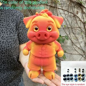 Vashine Figurine d'Action Enfant en Forme <span class=keywords><strong>de</strong></span> Cochon Mignon Imprimé en 3D, Décoration d'Intérieur Amusante et Flexible en Cristal, Jouets Animaux pour Enfants - Product Image 3