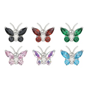 Pendientes de Mariposa con Circonita, Engaste de Garra de Aleación de Titanio, Joyería Geométrica de Moda, Regalo - Product Image 1