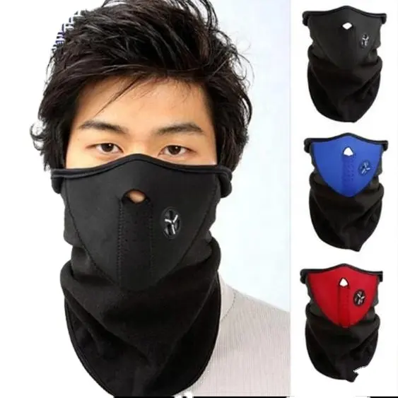 Neoprene moto bike face dust mask protect warm with air purifier filter for cold