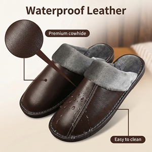 Sandalias de Cuero Vacuno Genuino de Primera Calidad, Lujosas y Cómodas, para Hombre y Mujer, con Suela Suave para Interiores, Calzado de Verano para Parejas - Product Image 1