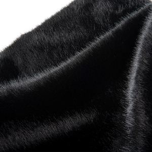Tessuto in pelliccia sintetica in poliestere 100% di colore nero di pelliccia di visone tessuti in pelliccia di volpe per sciarpe con cappuccio, poncho invernali, pullover da donna - Product Image 3