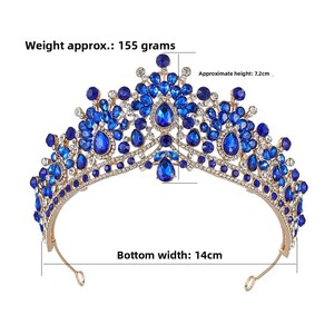 Couronne de mariée baroque de style nouveau, ornée de strass en cristal coloré, accessoires de coiffure pour concours de beauté et mariage - Product Image 4