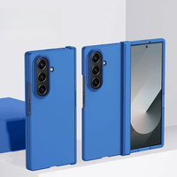 Casing HP Hard Shell Tekstur Kulit PC untuk Samsung Galaxy Z Fold 7 6 5 3 4 ZFold7 dengan Pelindung Engsel