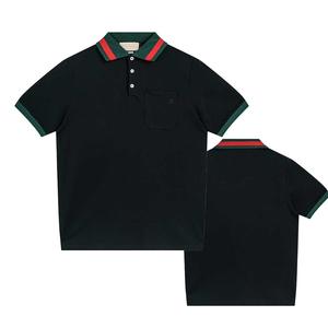 Camisetas Polo de Diseño para <span class=keywords><strong>Hombre</strong></span>, con Logotipo Personalizado de Lujo, Corte Ajustado, Rayas, Cinta Decorativa, Manga Corta, Clásicas - Product Image 1