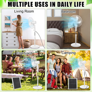 Ventilateur sur pied à chargement d'urgence, télécommandé, en métal, écoénergétique, rechargeable, pour maison, hôtel, voiture – Vente directe usine - Product Image 5