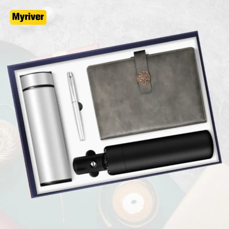 Myriver Luxo Pen Drive Sticky Notepad Caneta De Notebook De Couro Personalizado Caso De Cartão De Nome De Metal