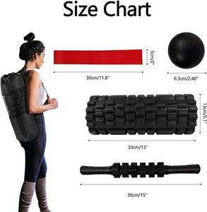 5 in 1 köpük rulo Set derin doku kas masaj Fitness egzersiz için köpük rulo tüm vücut masajı rulosu için - Product Image 6