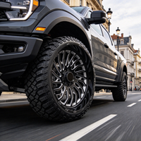 Jantes tout-terrain en aluminium forgé LEAD 20 22 24 pouces, noir mat, à déport profond, avec beadlock, PCD 6x135 6x139.7 pour F150 Silverado Tundra