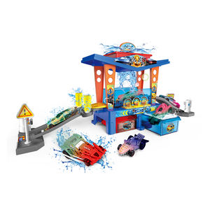 Estacionamiento de Juguete con Pista y Lavadero de Autos para Niños con 2 Autos de Aleación - Product Image 1