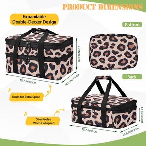 Bolsa Térmica para Alimentos de Doble Capa con Diseño de Leopardo Personalizado OEM, Bolsa para Transportar Pizza y Ollas Dobles, Ideal para Picnic - Product Image 2