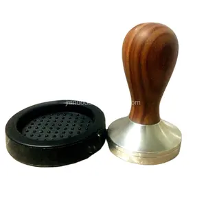 New 57mm wood tamper coffee maker Espresso tamper with silicone pad holder