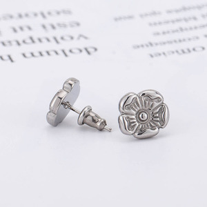 yunnique Floral Titanium Steel <b>Stud</b> <b>Earrings</b> For Women Fashion Jewelry <b>Small</b> Flower Design Elegant Daily Wear Accessory - Product Image 1