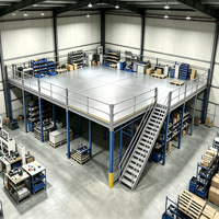 HONGXIN Étagère de mezzanine robuste en acier laminé à froid sans boulons, revêtement poudré, protection contre la corrosion, plancher en acier massif réglable
