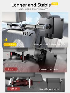 Soporte para Teléfono Móvil para Asiento Trasero de Coche LISEN con Brazo Extensible Largo para Pantalla Universal de 4 a 13 Pulgadas, Accesorio Interior para Automóvil - Product Image 3