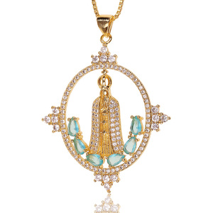 Risingmoon-caja de circón de cobre para mujer, cadena de lujo, Cruz, coronación religiosa, Túnica, collar de la Virgen María - Product Image 1