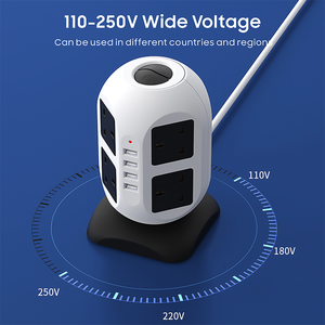 OEM US UK Tower Power Strip Desktop <strong>Charging</strong> Station Outlet Cube Extension <strong>Lead</strong> with 3 USB a Ports 10 Outlets - Product Image 2