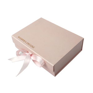 Custom Golden Ribbon Magnetic Pink Book Shaped Luxury Gift Boxes with Matt Lamination Embossing Recyclable <b>Packaging</b> - Product Image 3
