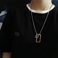Collier de perles unisexe style hip-hop, chaîne de pull géométrique unique en alliage pour couple, accessoire de mode, cadeau tendance