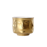 Pot de fleurs créatif en céramique noir et blanc plante Vase en pot abstrait visage humain Pot de fleurs Vase de bureau artiste décoration de la maison