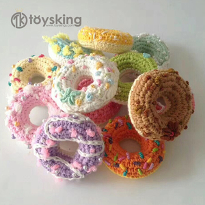 Juguete Sonajero TK para Bebé, <span class=keywords><strong>Donut</strong></span> de Ganchillo con Relleno de Algodón PP, Peluche Bordado para Jugar - Product Image 4