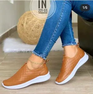 Zapatos de ocio de tacón bajo, conjunto de color sólido, entramado de diamantes, novedad de otoño