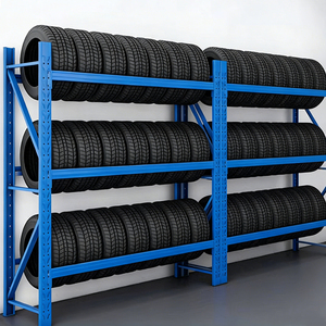 Étagères à pneus d'entrepôt, acier robuste, cloutées, réglables, revêtement poudré, capacité de 500 kg - Product Image 1