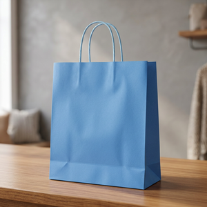 Bolsas de embalaje de papel Kraft de color personalizado de alta calidad premium con asas Impresión offset para regalos al por menor - Product Image 2
