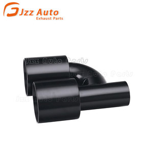 Punta dell'acceleratore di scarico in acciaio inossidabile nero tipo H ingresso da 63mm sbocchi da 102mm lunghezza 240mm doppie punte di scarico - Product Image 4