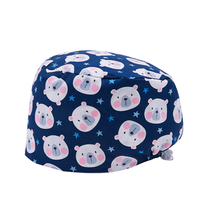 Cuffia chirurgica unisex in cotone tinta unita con logo regolabile, per medici e infermieri, copricapo medico per capelli. - Product Image 5